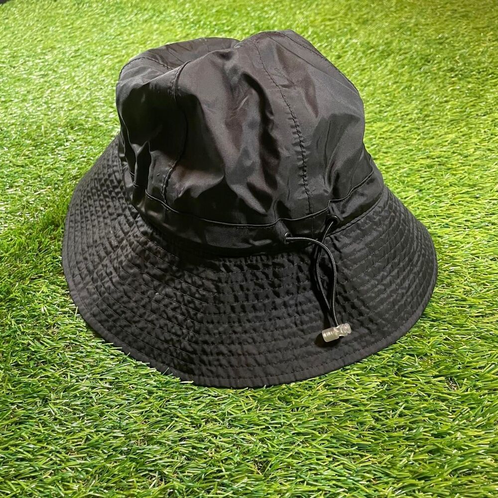 Eddie Bauer Black Nylon & Polyester Waterproof Bucket Hat Drawstrings One Size